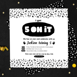 Ich got 5 darauf, 90er Hip Hop Geburtstag Alte Sch Einladung