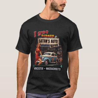 Ich Got bei Satans Auto Reparatur Retro Teufel Wo  T-Shirt