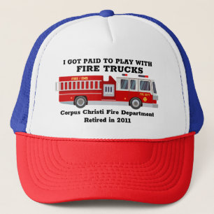 Ich Got bezahlt, um mit Firetrucks-Pensionierung z Truckerkappe