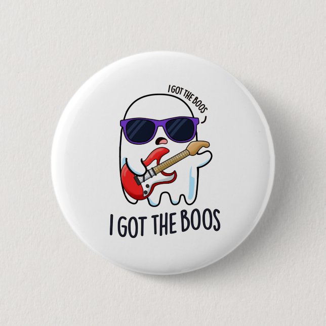 Ich Got den Boos Funny Halloween Music Ghost Puff Button (Vorderseite)