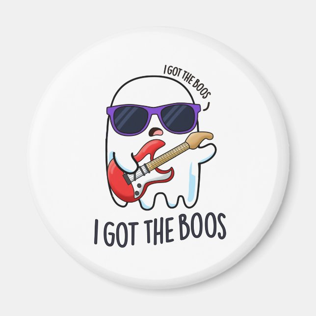 Ich Got den Boos Funny Halloween Music Ghost Puff Magnet (Vorne)