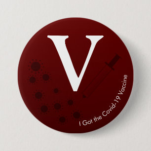 Ich Got den Covid-19 Impfstoff Dark Burgund Red Button