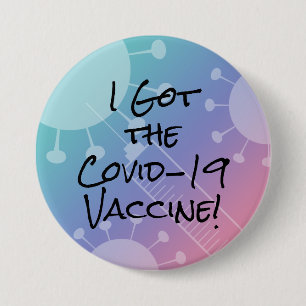 Ich Got den Covid-19 Impfstoff Pink Gradient Ombre Button