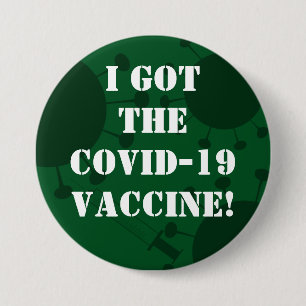 Ich Got den Covid-19 Vaccine Dark Green Button