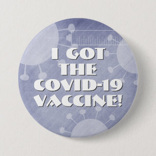 Ich Got den Covid-19 Vaccine Lila Stripe Grunge Button