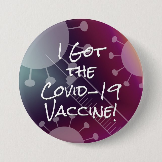 Ich Got den Covid-19 Vaccine Passionfruit Ombre Button (Vorderseite)