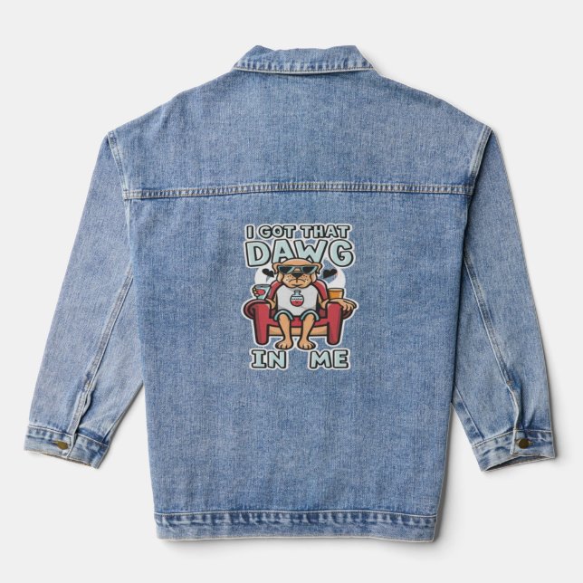 Ich Got diesen Hund in meinem klassischen T - Shir Jeansjacke (Rückseite)