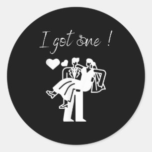 Ich Got eine Funny Bride Mens Groom Wedding Party  Runder Aufkleber