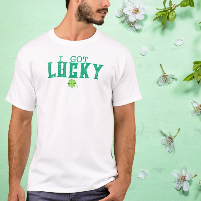 Ich got eine glückliche Schwangerschaftsankündigun T-Shirt (I got lucky matching pregnancy announcement T-Shirt
)