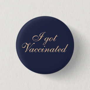 Ich got geimpfte Elegant Script Hochzeit Button