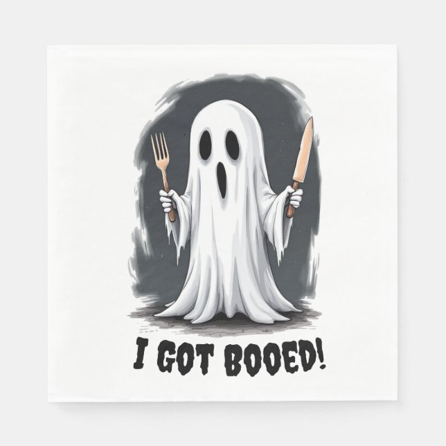 Ich Got Halloween Ghost Serviette (Vorderseite)