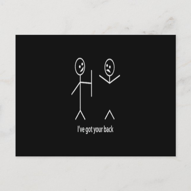 Ich Got Ihre Back Strichmännchen Grafik Freundscha Postkarte (Vorderseite)