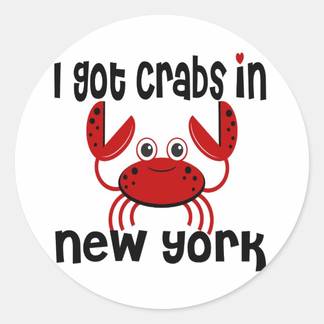 Ich Got Krebse in NY Runder Aufkleber (Vorderseite)