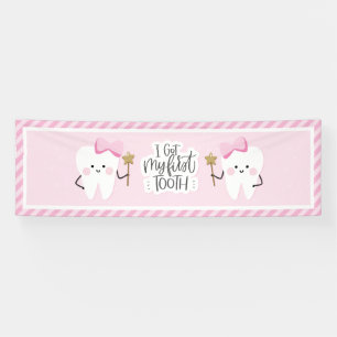 Ich got mein First Tooth-Mädchen Party Dekoration Banner