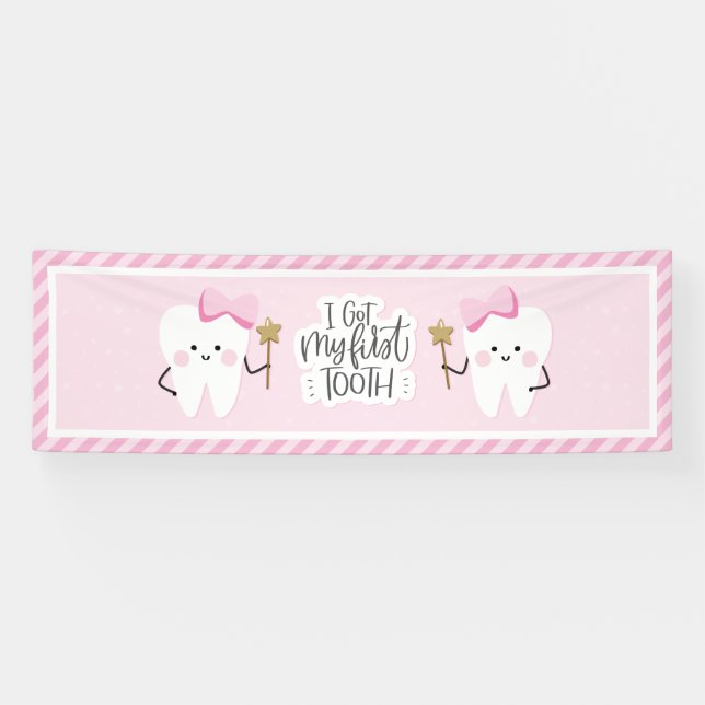Ich got mein First Tooth Party Dekor. Banner (Horizontal)
