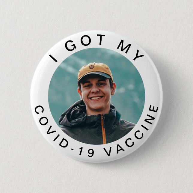 Ich Got meine Covid19-Impfstofftypografie Ihrem Fo Button (Vorderseite)