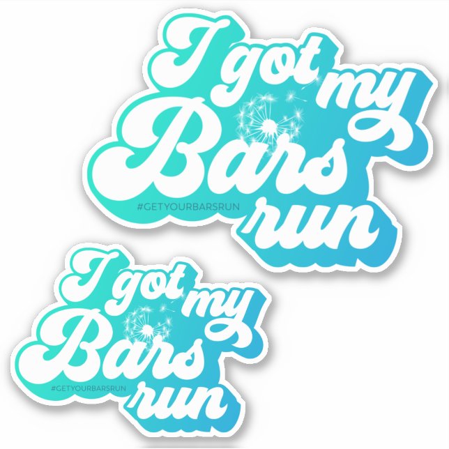 Ich Got meinen Bars Run - Blue Vinyl Sticker (Vorderseite)