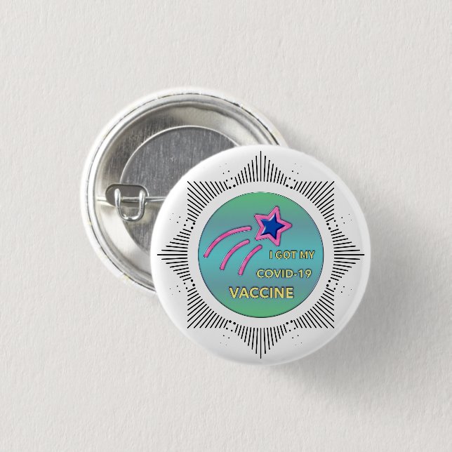 Ich Got meinen COVID-19 Impfstoff Button (Vorne & Hinten)