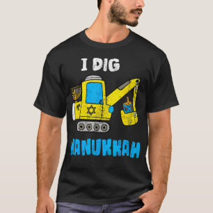 Ich grabe Chanukka mit Bagger für Kinder T-Shirt