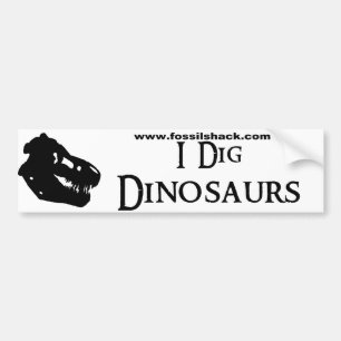 Ich grabe Dinosaurier-Weiß-Autoaufkleber Autoaufkleber