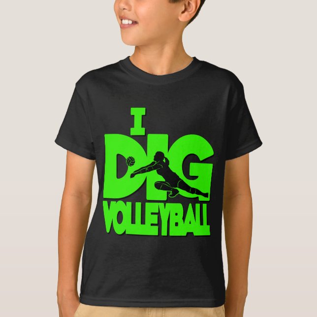 Ich grabe VB, Neongrün T-Shirt (Vorderseite)