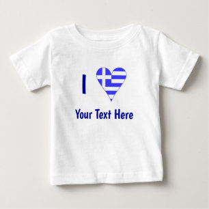 Ich (griechische Herzflagge) Ihr Text Baby T-shirt