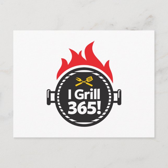 Ich Grill 365! Postkarte (Vorderseite)