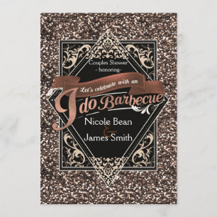 ICH GRILL BBQ Faux-Rosen-Glitzer-Verlobung Einladung