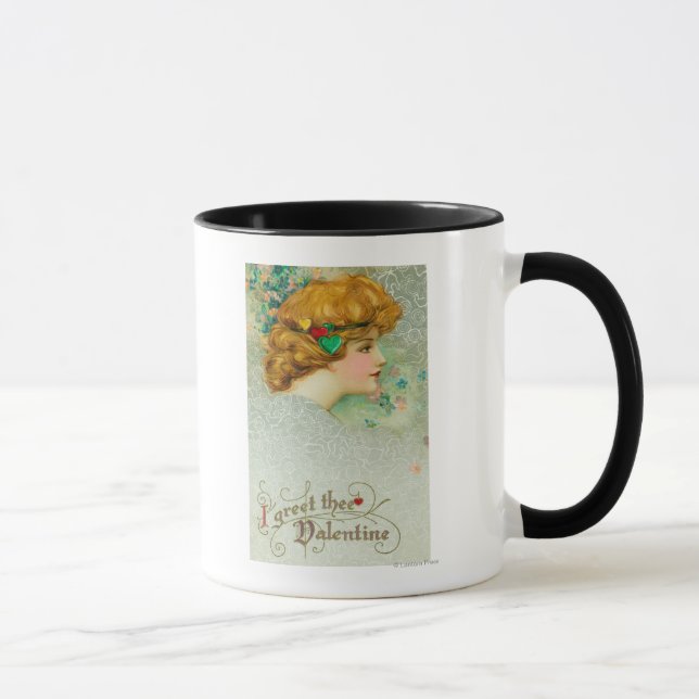 Ich grüße die Valentinin-Frau Tasse (Rechts)