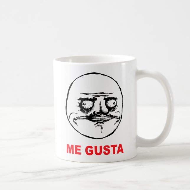 ich gusta Gesichtsrasereigesicht meme Spaß lol Kaffeetasse (Rechts)