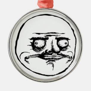 ich gusta Gesichtsrasereigesicht meme Spaß lol Silbernes Ornament