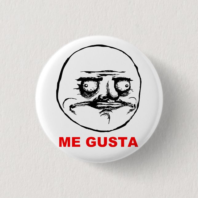 Ich Gusta Raserei-Gesicht Meme Button (Vorderseite)