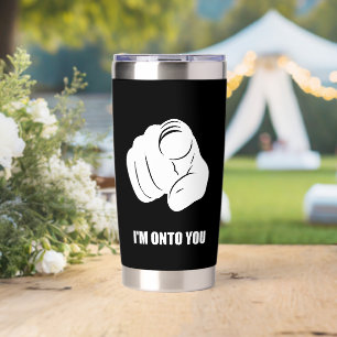 Ich hab dich im Visier - Finger zeigen, spielerisc Thermobecher