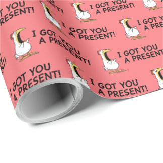 ICH HAB DIR EIN GESCHENK BESORG! schreiendes Huhn Geschenkpapier