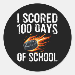 Ich habe 100 Tage Hockey-Kinder-Schülerin bekommen Runder Aufkleber