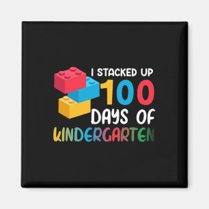 Ich habe 100 Tage Kindergarten Gebäude Blo gestape Magnet
