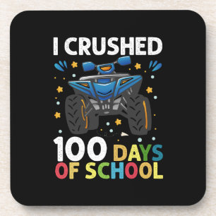 Ich habe 100 Tage Schul-Monstertruck-Jungs zerquet Getränkeuntersetzer