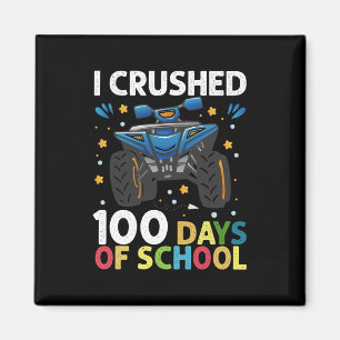 Ich habe 100 Tage Schul-Monstertruck-Jungs zerquet Magnet