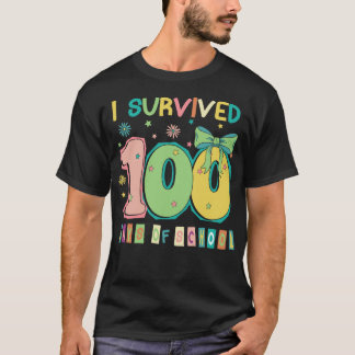 Ich habe 100 Tage Schule überlebt Lehrer & Schüler T-Shirt