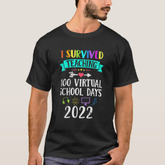 Ich habe 100 Virtual Days T-Shirts Lehrer überlebt