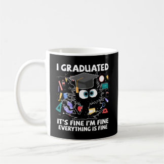 Ich habe 2023 den Schulabschluss für Schwarze Katz Kaffeetasse