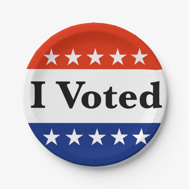 Ich habe 2024 gewählt pappteller (Vorderseite)