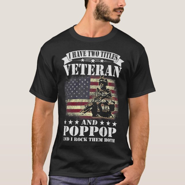 Ich habe 2 Titel Veteran und Poppop T-Shirt Vather (Vorderseite)