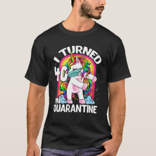 Ich habe 40 in Quarantäne-Flossing Unicorn 40th Bi T-Shirt