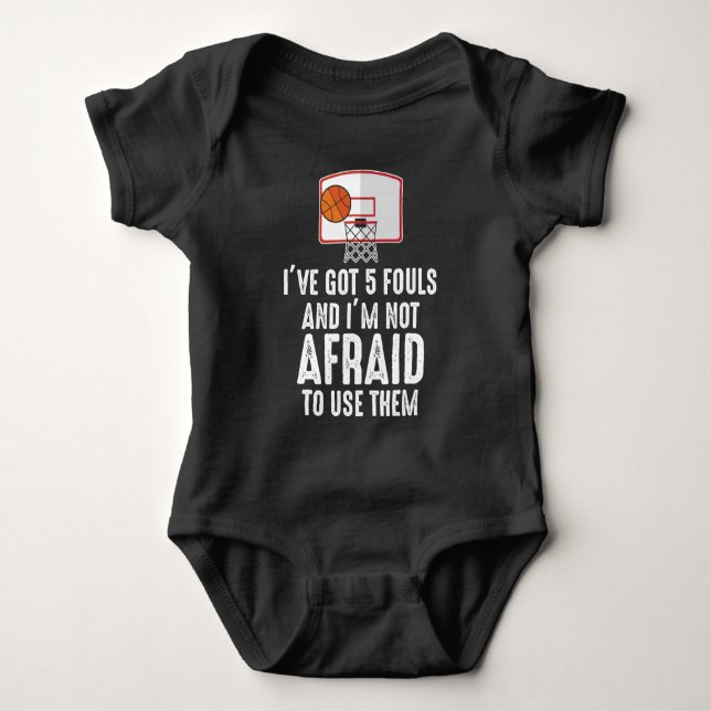 Ich habe 5 Fouls Funny Sarkastic Basketball Player Baby Strampler (Vorderseite)