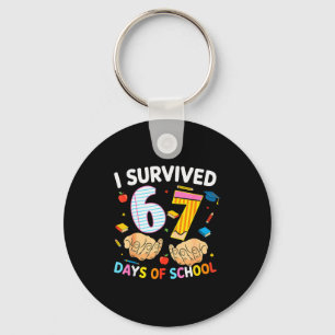 Ich habe 67 Schultage überlebt, cooles Lehrer-Desi Schlüsselanhänger
