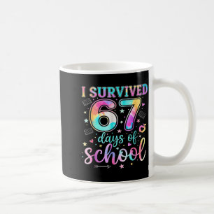 Ich habe 67 Tage Schule überlebt Lustiges Meme Leh Kaffeetasse