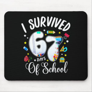 Ich habe 67 Tage Schule überlebt Lustiges Meme Leh Mousepad