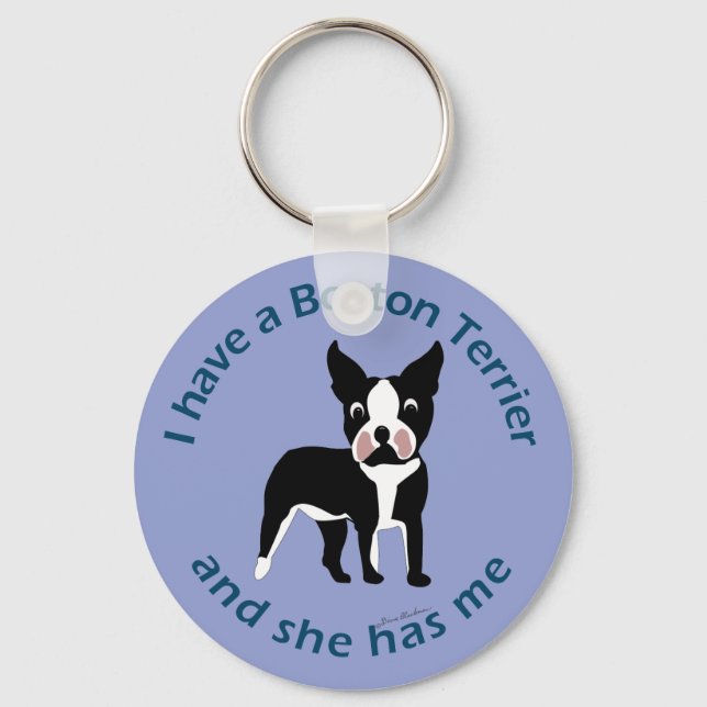 Ich habe A Boston Terrier Schlüsselanhänger (Vorderseite)