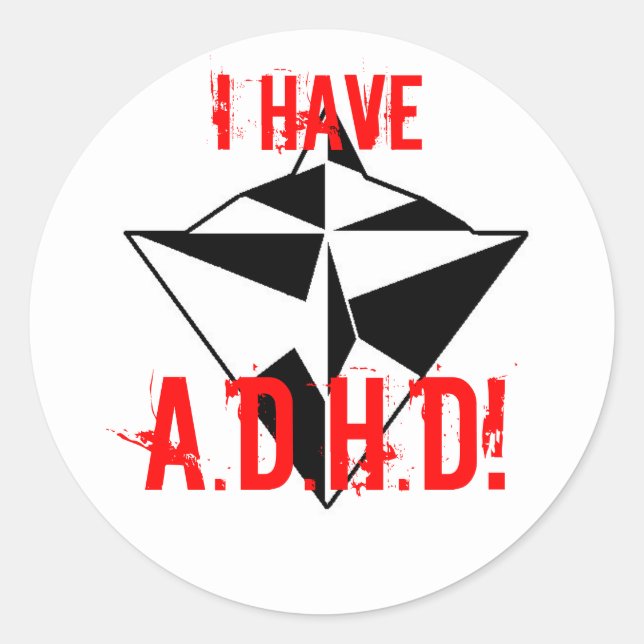 ICH HABE, A.D.H.D. Aufkleber (Vorderseite)